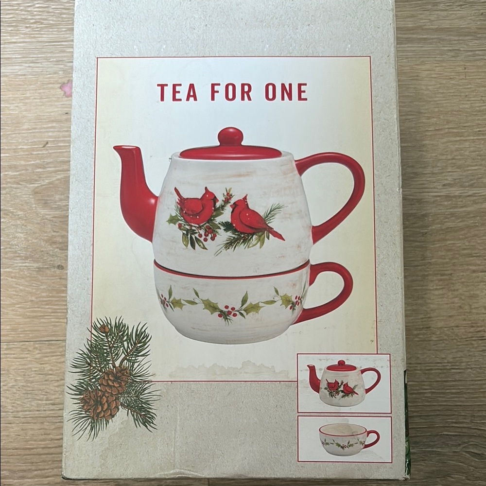 Cracker Barrel Red and White Coffee & Tea Set